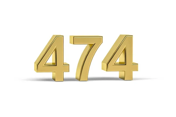Χρυσή Αριθμός 474 Έτος 474 Απομονώνονται Λευκό Φόντο Καθιστούν — Φωτογραφία Αρχείου