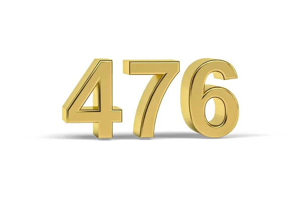 Golden Number 476 Year 476 Isolated White Background Render — Stock Photo, Image