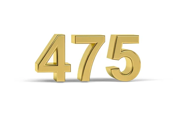 Golden Number 475 Year 475 Isolated White Background Render — Stock Photo, Image