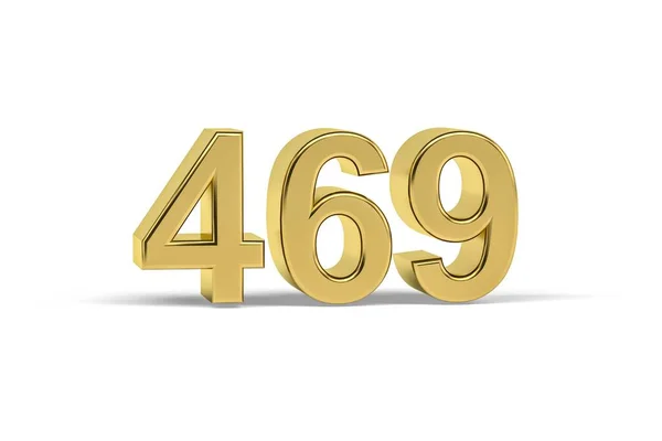 Złoty Numer 469 Rok 469 Odizolowany Białym Tle Renderowanie — Zdjęcie stockowe