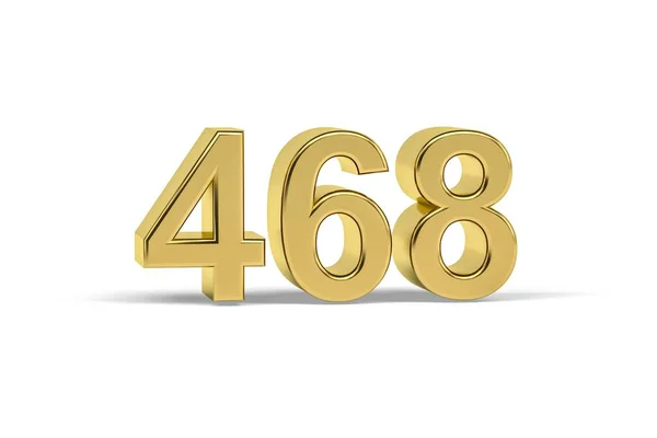 Golden Number 468 Jaar 468 Geïsoleerd Witte Achtergrond Render — Stockfoto