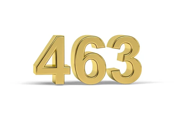 Golden Numero 463 Anno 463 Isolato Sfondo Bianco Rendering — Foto Stock