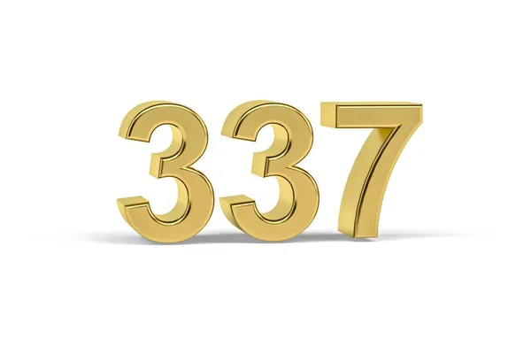 Número Dourado 337 Ano 337 Isolado Fundo Branco Renderização — Fotografia de Stock