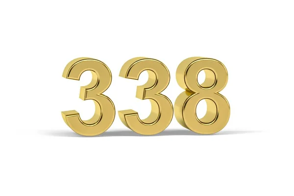Oro Número 338 Año 338 Aislado Sobre Fondo Blanco Render —  Fotos de Stock