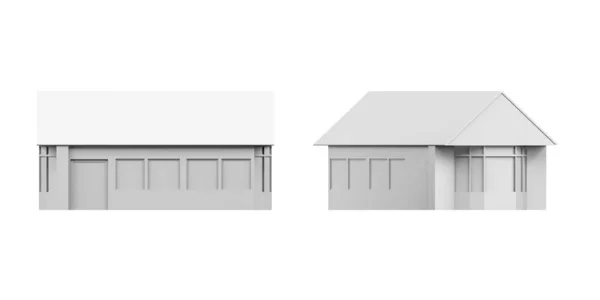 Haus Attrappe Auf Weißem Hintergrund Render Kopierraum — Stockfoto