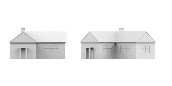 基于白色背景的房屋模型 3D渲染 复制空间 — 图库照片