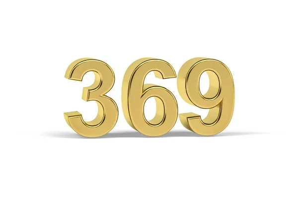 Número Oro 369 Año 369 Aislado Sobre Fondo Blanco Render — Foto de Stock