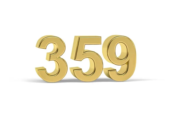 Número Dourado 359 Ano 359 Isolado Fundo Branco Renderização — Fotografia de Stock