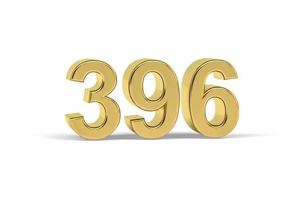 Золотое Трехмерное Число 396 Год 396 Изолирован Белом Фоне Трехмерное — стоковое фото