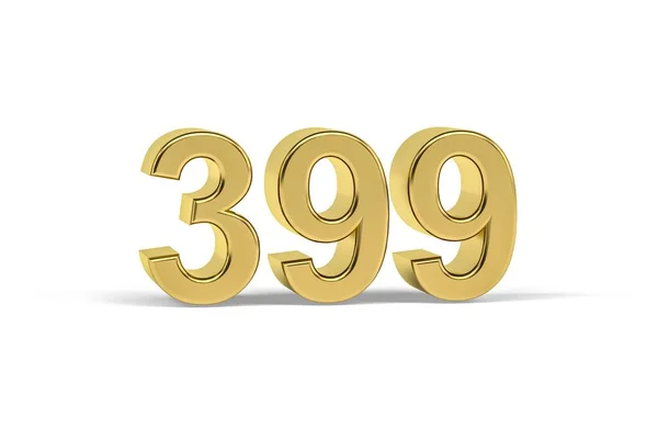 Golden Number 399 Year 399 Isolated White Background Render — Stock Photo, Image