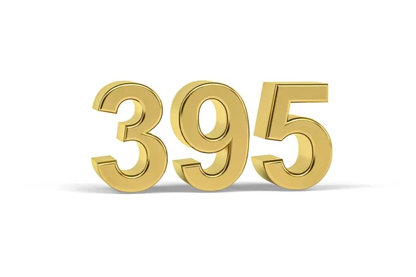 Золотое Трехмерное Число 395 Год 395 Изолирован Белом Фоне Трехмерное — стоковое фото