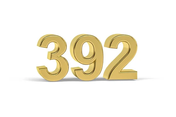 Golden Number 392 Year 392 Isolated White Background Render — Stock Photo, Image