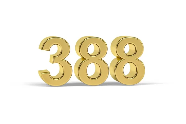 Golden Number 388 Year 388 Isolated White Background Render — Stock Photo, Image