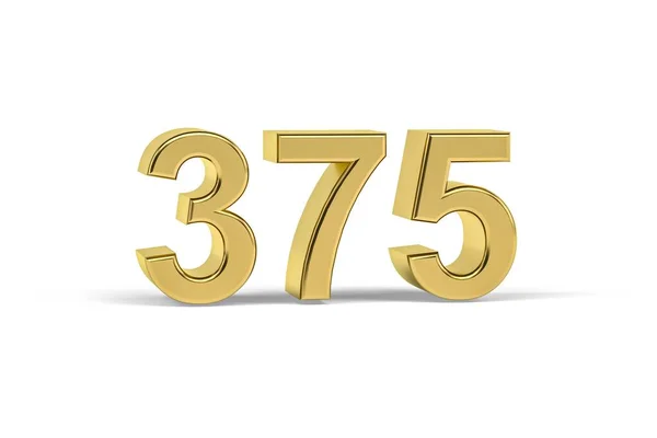 Golden Number 375 Έτος 375 Απομονώνονται Λευκό Φόντο Καθιστούν — Φωτογραφία Αρχείου