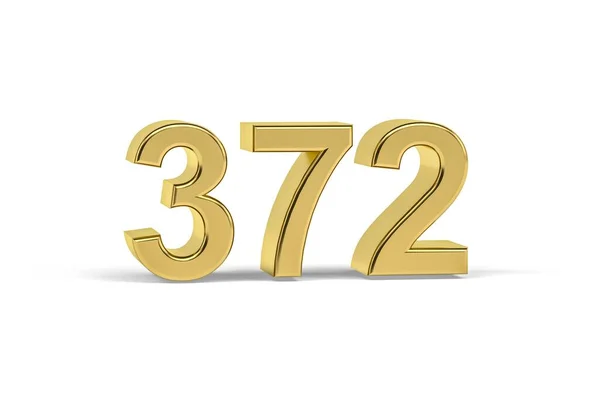 Golden Number 372 Year 372 Isolated White Background Render — 图库照片