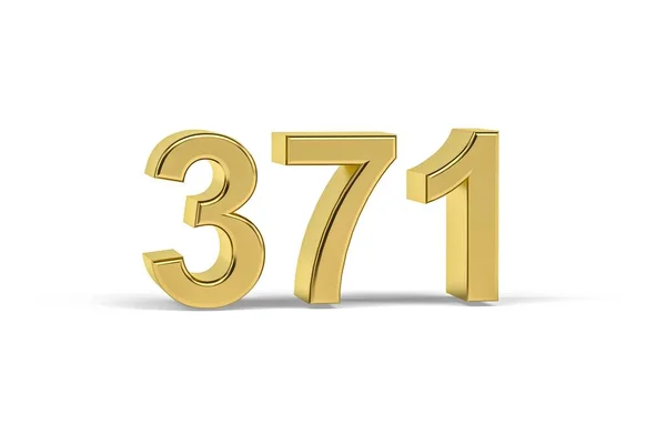 Número Dourado 371 Ano 371 Isolado Fundo Branco Renderização — Fotografia de Stock