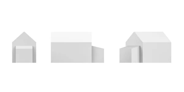 House Mockup White Background Render Copy Space — Stock Photo, Image