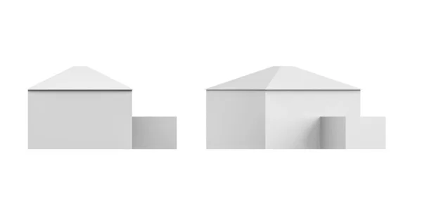 基于白色背景的房屋模型 3D渲染 复制空间 — 图库照片