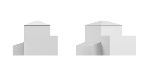 Макет Дома Белом Фоне Рендеринг Пространство Копирования — стоковое фото