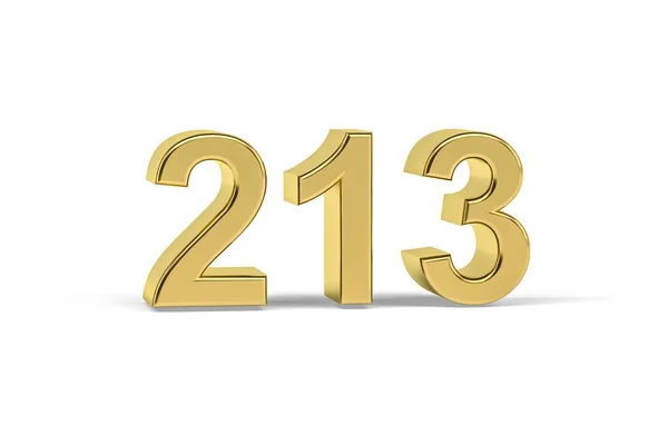 Golden Numero 213 Anno 213 Isolato Sfondo Bianco Rendering — Foto Stock