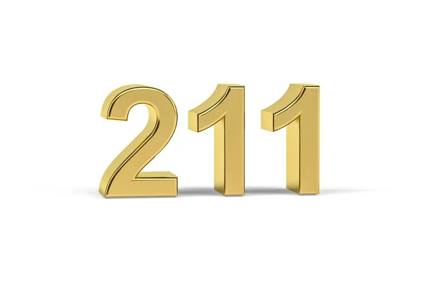 Altın Numara 211 Yıl 211 Beyaz Arka Planda Izole Oluşturma — Stok fotoğraf