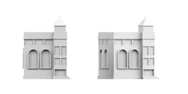 Beyaz Arkaplanda Castle Modeli Oluşturma Boşluğu Kopyala — Stok fotoğraf