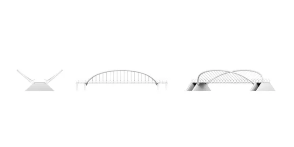 基于白色背景的桥梁模型 3D渲染 复制空间 — 图库照片