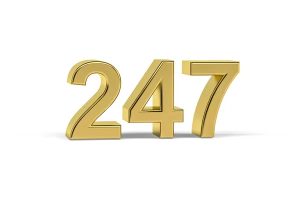 黄金の3D番号247 白い背景に隔離された年 3Dレンダリング — ストック写真
