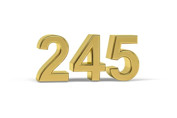 Número Dourado 245 Ano 245 Isolado Fundo Branco Renderização — Fotografia de Stock