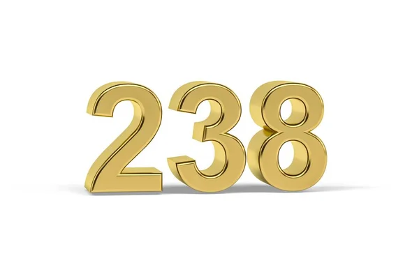 Golden Number 238 Έτος 238 Απομονώνονται Λευκό Φόντο Καθιστούν — Φωτογραφία Αρχείου