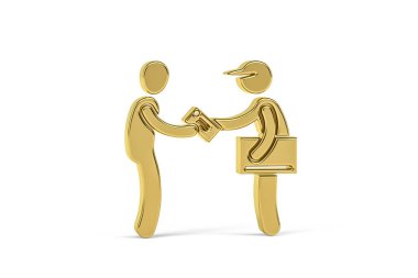 Beyaz arkaplanda izole edilmiş 3D postacı simgesi - 3d oluşturma