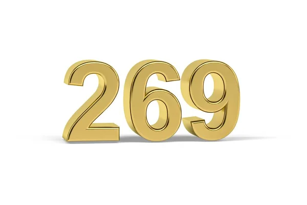 Золотое Число 269 Год 269 Изолирован Белом Фоне Рендеринг — стоковое фото