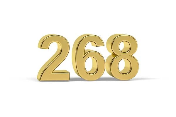 Número Oro 268 Año 268 Aislado Sobre Fondo Blanco Render —  Fotos de Stock