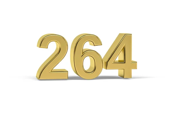 Golden Número 264 Ano 264 Isolado Fundo Branco Renderização — Fotografia de Stock