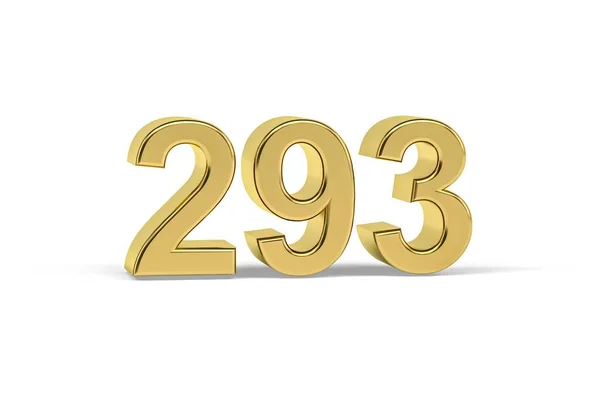 Golden Numero 293 Anno 293 Isolato Sfondo Bianco Rendering — Foto Stock