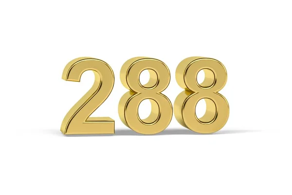 Golden Numero 288 Anno 288 Isolato Sfondo Bianco Rendering — Foto Stock