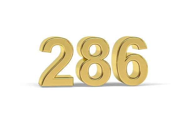 Золотое Число 286 Год 286 Изолирован Белом Фоне Рендеринг — стоковое фото