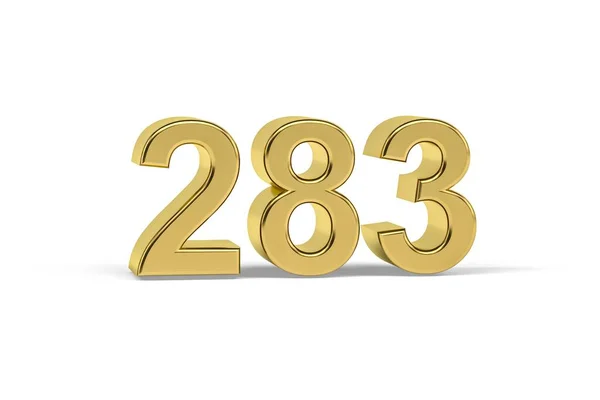 Złoty Numer 283 Rok 283 Izolowany Białym Tle Renderowanie — Zdjęcie stockowe