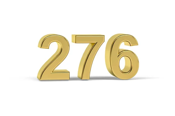 Golden Numero 276 Anno 276 Isolato Sfondo Bianco Rendering — Foto Stock