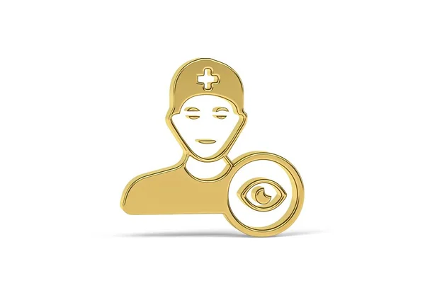 Goldenes Symbol Für Augenärzte Isoliert Auf Weißem Hintergrund Render — Stockfoto