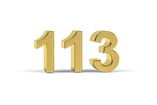 Oro Número 113 Año 113 Aislado Sobre Fondo Blanco Render —  Fotos de Stock