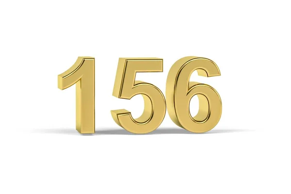 Golden Number 156 Year 156 Isolated White Background Render — Stock Photo, Image