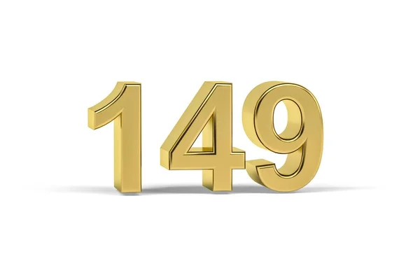 Золотое Число 149 Год 149 Изолирован Белом Фоне Рендеринг — стоковое фото