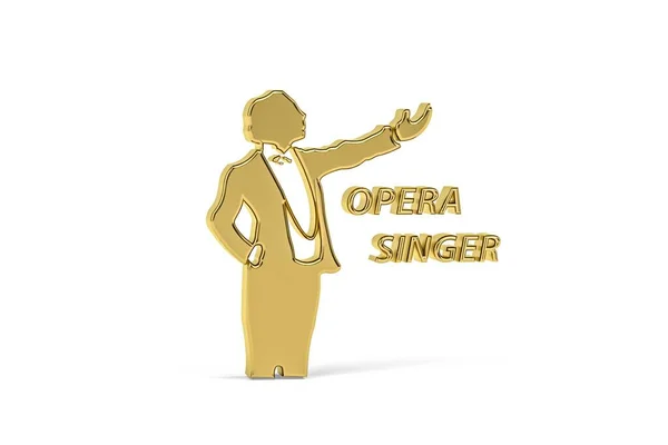 Золота Ікона Співачки Опери Ізольована Білому Тлі Рендеринга — стокове фото