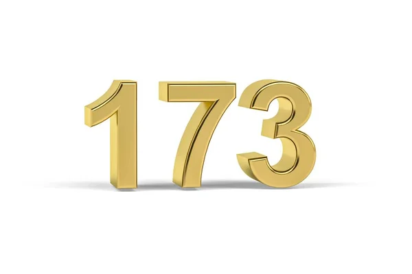 Golden Number 173 Jaar 173 Geïsoleerd Witte Achtergrond Render — Stockfoto