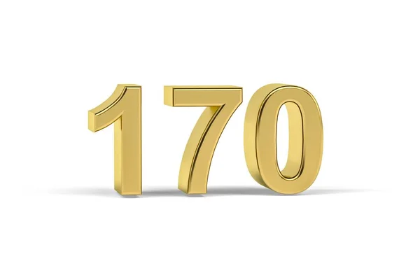 Número Dourado 170 Ano 170 Isolado Fundo Branco Renderização — Fotografia de Stock