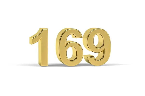 Altın Numara 169 169 Yılı Beyaz Zemin Üzerinde Izole Edilmiş — Stok fotoğraf