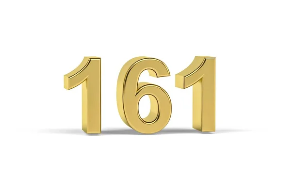 Χρυσός Αριθμός 161 Έτος 161 Απομονώνονται Λευκό Φόντο Καθιστούν — Φωτογραφία Αρχείου