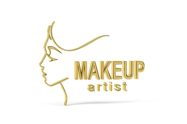 Golden Make Artist Ikone Isoliert Auf Weißem Hintergrund Render — Stockfoto
