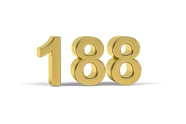 Altın Numara 188 Yıl 188 Beyaz Arka Planda Izole Görüntüleme — Stok fotoğraf